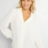 Blusa Vaporosa De Manga Larga - Blanco -Zalaris Tienda blusa vaporosa de manga larga blanco ahz88 2 frb1