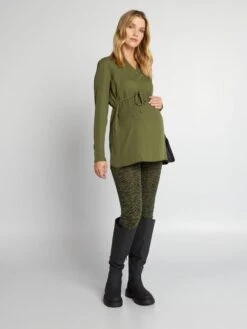 Blusa Vaporosa De Manga Larga - CAQUI DE UVA