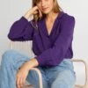 Blusa Vaporosa De Manga Larga - Púrpura