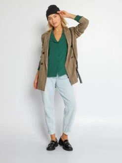 Blusa Vaporosa De Manga Larga - Verde -Zalaris Tienda blusa vaporosa de manga larga verde ahz88 4 frb4