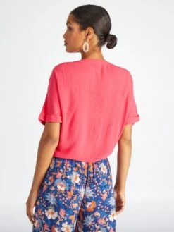 Blusa Vaporosa De Punto De Crepé - Rosa -Zalaris Tienda blusa vaporosa de punto de crepe rosa acw50 4 frb3