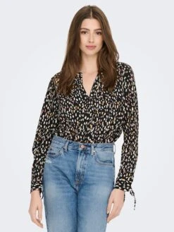 Blusa Vaporosa Estampada 'JDY' - NEGRO