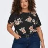 Blusa Vaporosa 'Only Carmakoma' - FLOR NEGRA
