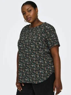 Blusa Vaporosa 'Only Carmakoma' - IMPRESIÓN VERDE -Zalaris Tienda blusa vaporosa only carmakoma impresion verde aud34 3 frb2