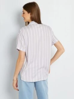 Blusa Vaporosa 'rayas' - 1 Bolsillo - PURPURA -Zalaris Tienda blusa vaporosa rayas 1 bolsillo purpura zn903 2 frb4