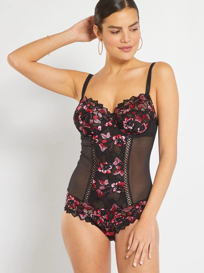 Body Arum Gala 'Sans Complexe' - Negro/rosa 5 Body Arum Gala 'Sans Complexe' - Negro/rosa - Imagen 3