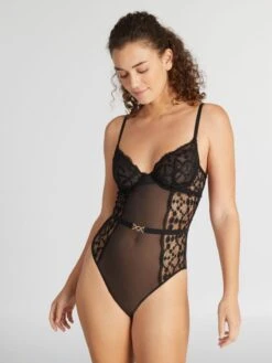 Body De Tul Y Encaje - Negro