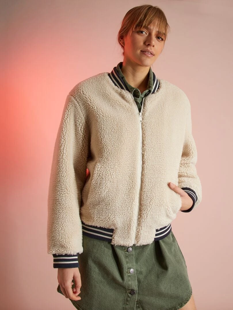 Bomber De Borreguito - BEIGE 7 Bomber De Borreguito - BEIGE - Imagen 5