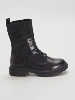 Botines De Tacón Con Aplique De Canalé - NEGRO -Zalaris Tienda botines de tacon con aplique de canale negro atl99 1 frb2