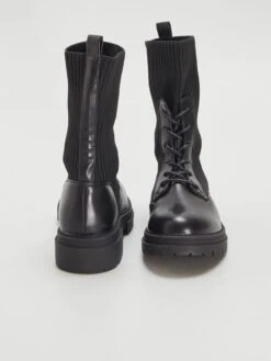 Botines De Tacón Con Aplique De Canalé - NEGRO -Zalaris Tienda botines de tacon con aplique de canale negro atl99 1 frb3