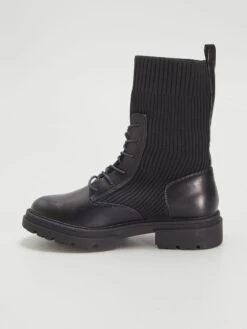 Botines De Tacón Con Aplique De Canalé - NEGRO -Zalaris Tienda botines de tacon con aplique de canale negro atl99 1 frb4