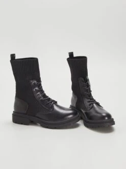 Botines De Tacón Con Aplique De Canalé - NEGRO -Zalaris Tienda botines de tacon con aplique de canale negro atl99 1 frb5