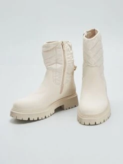 Botines En Dos Materiales - BEIGE -Zalaris Tienda botines en dos materiales beige auf73 1 frb5