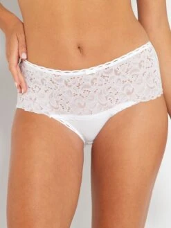 Braguita De Encaje Maxi Cour Croisé Femenina 'Playtex' - Blanco -Zalaris Tienda braguita de encaje maxi cour croise femenina playtex blanco yx845 2 frb4