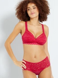 Braguita De Encaje Maxi Cour Croisé Femenina 'Playtex' - ROJO -Zalaris Tienda braguita de encaje maxi cour croise femenina playtex rojo yx845 4 frb3