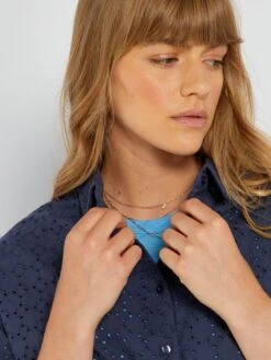 Camisa Con Bordado - Azul Oscuro -Zalaris Tienda camisa con bordado azul oscuro acw56 6 frb2