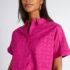 Camisa Con Bordado - ROSA CALIENTE