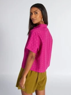 Camisa Con Bordado - ROSA CALIENTE -Zalaris Tienda camisa con bordado rosa caliente acw56 3 frb4