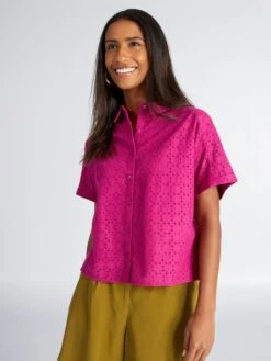 Camisa Con Bordado - ROSA CALIENTE -Zalaris Tienda camisa con bordado rosa caliente acw56 3 frb5