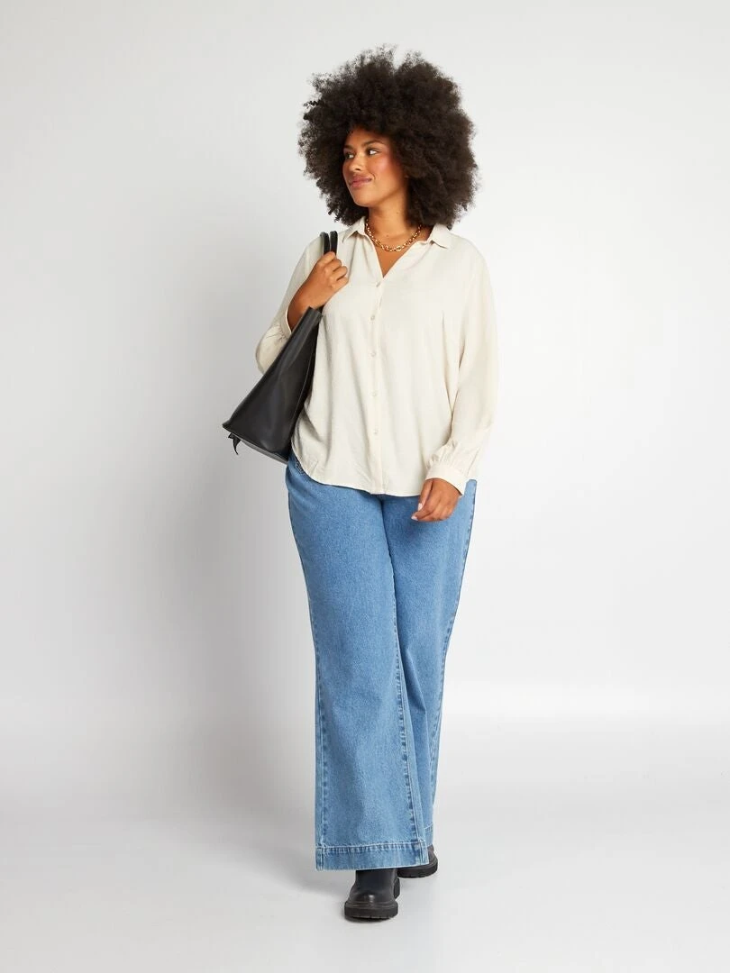 Camisa Con Escote De Pico 'Only Carmakoma' - Beige 6 Camisa Con Escote De Pico 'Only Carmakoma' - Beige - Imagen 4