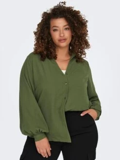 Camisa Con Escote De Pico 'Only Carmakoma' - KAKI