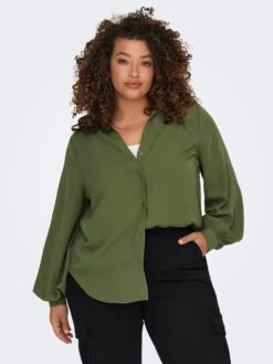 Camisa Con Escote De Pico 'Only Carmakoma' - KAKI -Zalaris Tienda camisa con escote de pico only carmakoma kaki amw84 3 frb4