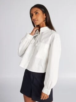 Camisa Cropped De Popelina - Blanco -Zalaris Tienda camisa cropped de popelina blanco axn32 1 frb4