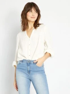 Camisa De Algodón - Blanco