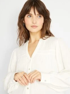 Camisa De Algodón - Blanco -Zalaris Tienda camisa de algodon blanco zj234 1 frb3