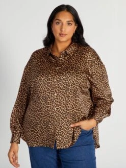 Camisa De Efecto Satinado Cuello Italiano - BEIGE -Zalaris Tienda camisa de efecto satinado cuello italiano beige aiu10 4 frb3