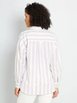 Camisa De Popelina A Rayas - PURPURA -Zalaris Tienda camisa de popelina a rayas purpura aaa83 1 frb4