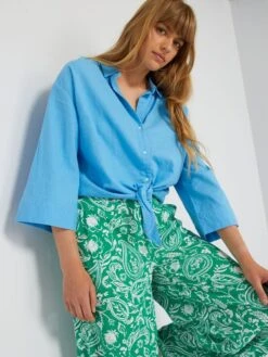 Camisa De Popelina - Azul