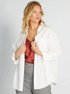 Camisa De Popelina - Blanco