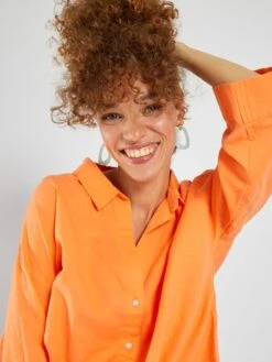 Camisa De Popelina - NARANJA -Zalaris Tienda camisa de popelina naranja acw51 3 frb4