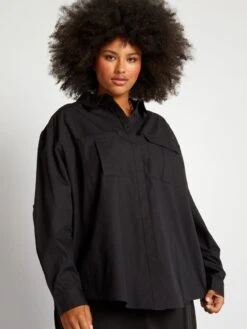 Camisa De Popelina - Negro -Zalaris Tienda camisa de popelina negro ayd15 2 frb2