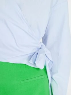 Camisa De Popelina Y Lazo Anudado Por Delante - Azul -Zalaris Tienda camisa de popelina y lazo anudado por delante azul axn33 2 frb4