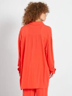 Camisa De Punto De Crepé - ROSA -Zalaris Tienda camisa de punto de crepe rosa aju60 1 frb3