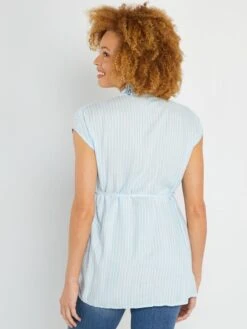 Camisa De Tejido Vaporoso - AZUL -Zalaris Tienda camisa de tejido vaporoso azul zn975 2 frb4