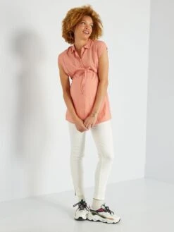 Camisa De Tejido Vaporoso - NARANJA -Zalaris Tienda camisa de tejido vaporoso naranja zn975 1 frb2