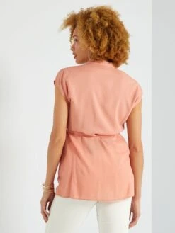 Camisa De Tejido Vaporoso - NARANJA -Zalaris Tienda camisa de tejido vaporoso naranja zn975 1 frb3