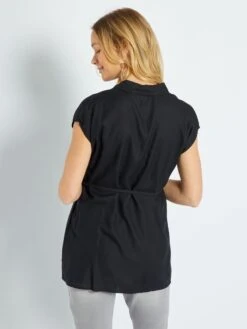 Camisa De Tejido Vaporoso - Negro -Zalaris Tienda camisa de tejido vaporoso negro zn975 3 frb3