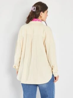 Camisa Larga De Lino - Beige -Zalaris Tienda camisa larga de lino beige zr428 1 frb3