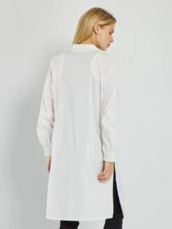 Camisa Larga De Popelina - BLANCO -Zalaris Tienda camisa larga de popelina blanco aju58 1 frb4