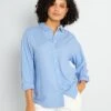 Camisa Larga Lisa De Lino - AZUL -Zalaris Tienda camisa larga lisa de lino azul zn912 2 frb1