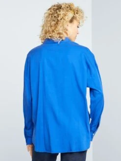 Camisa Lisa De Manga Larga - Azul -Zalaris Tienda camisa lisa de manga larga azul aee34 1 frb3