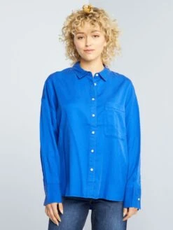 Camisa Lisa De Manga Larga - Azul -Zalaris Tienda camisa lisa de manga larga azul aee34 1 frb4