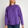 Camisa Lisa De Manga Larga - Morado