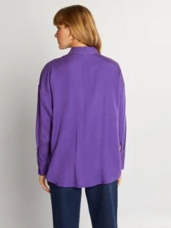 Camisa Lisa De Manga Larga - Morado -Zalaris Tienda camisa lisa de manga larga morado aee34 5 frb2