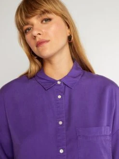 Camisa Lisa De Manga Larga - Morado -Zalaris Tienda camisa lisa de manga larga morado aee34 5 frb3