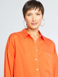 Camisa Lisa De Manga Larga - Naranja -Zalaris Tienda camisa lisa de manga larga naranja aee34 2 frb3
